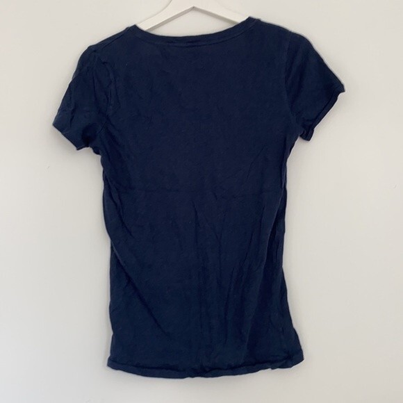 J. Crew Vintage Cotton Navy Blue Short Sleeve V-Neck Shirt Small - Picture 5 of 5
